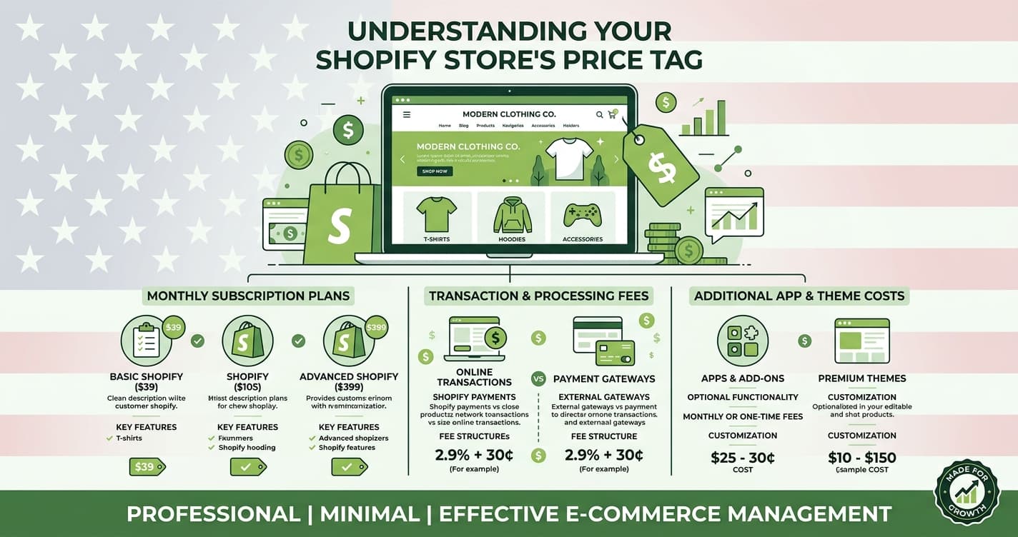 Shopify store development cost breakdown for US businesses in 2026